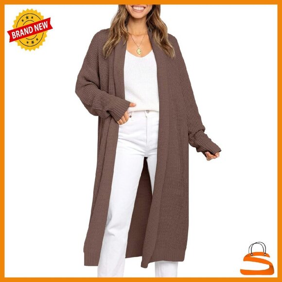 Sweaters - Oversized Long Cardigan Sweater Open Front Winter Coat Soft Cozy